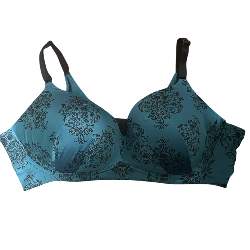 Torrid Curve Elegant Blue Patterned Bra 46D